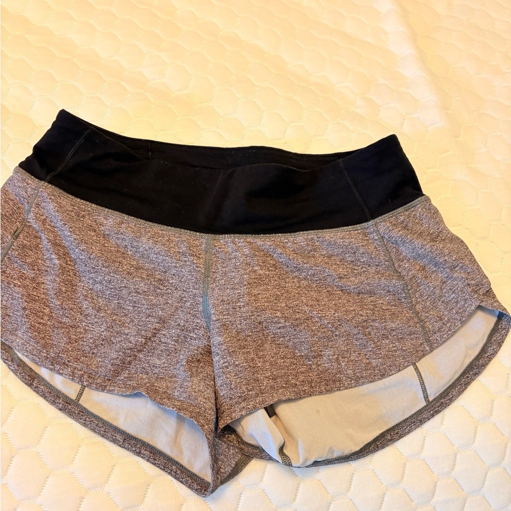 lululemon Black and Gray speed up Shorts